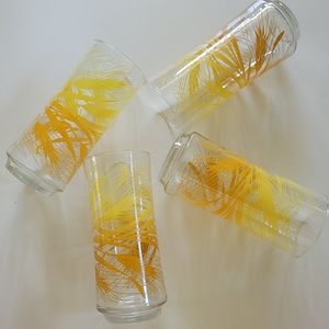 Set of 4 Vintage Libbey Wheat Glasses Tumblers 16 MCM 1970s